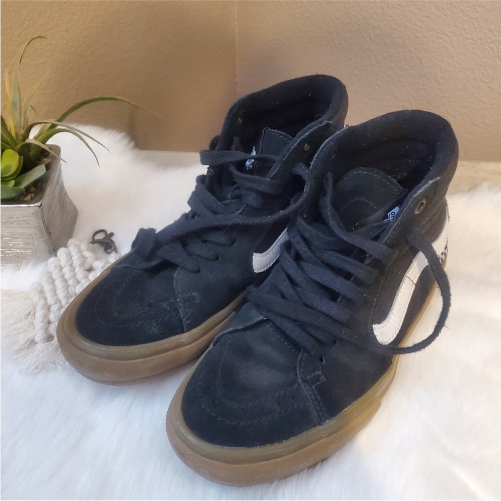 Vans Big Kids Black Suede High Tops Sz 5.5